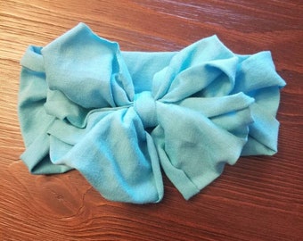 Carribean blue messy bow