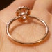 Round Rose Gold Morganite Ring Diamond Halo 14k Pink Gold