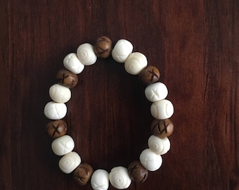 Wishbone Bracelet. Bone Bracelet. Wood Bracelet. Beaded Bracelet.