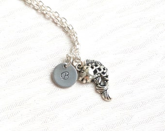 Fish Charm Best Friend Necklaces for 2, 3 Personalized Friendship Necklaces With Initials Lucky Fish Charm Best Friend Necklace Fish Jewelry