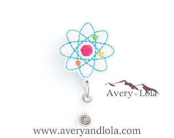 Atom Badge Reel, Atom ID Holder, Laboratory Badge Reel, Science Badge Reel, Nurse ID Holder, ID Badge Holder, Teacher Gift, Nurse Gift