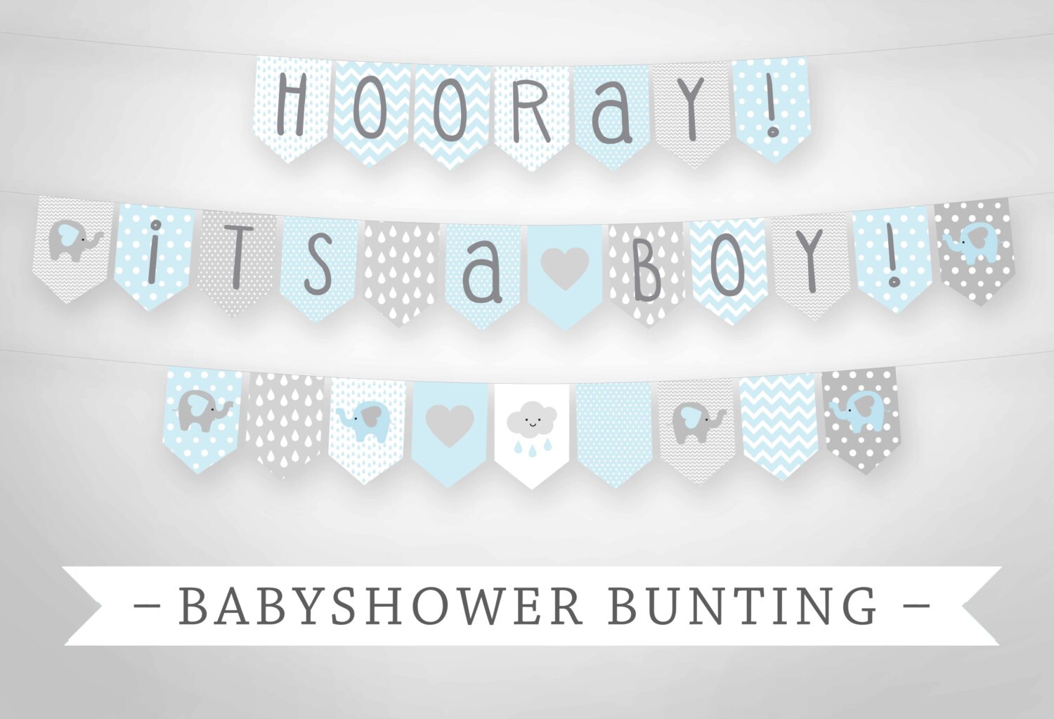 Premium Printable Bunting Baby Shower Bunting Banner