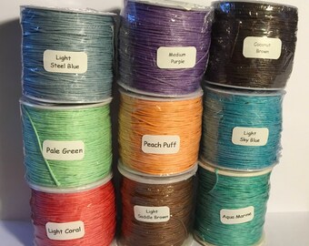 Waxed Cotton Cord 1mm (34 colors!) New colors added!