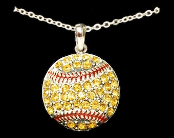 Softball Rhinestone Necklace