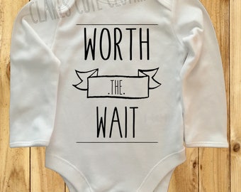 Worth the Wait long sleeved bodysuit romper baby grow