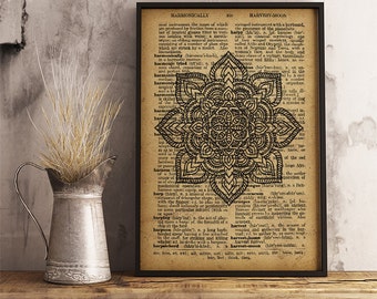 Boho style Poster, Floral Mandala Print, Spiritual wall art (MA35)