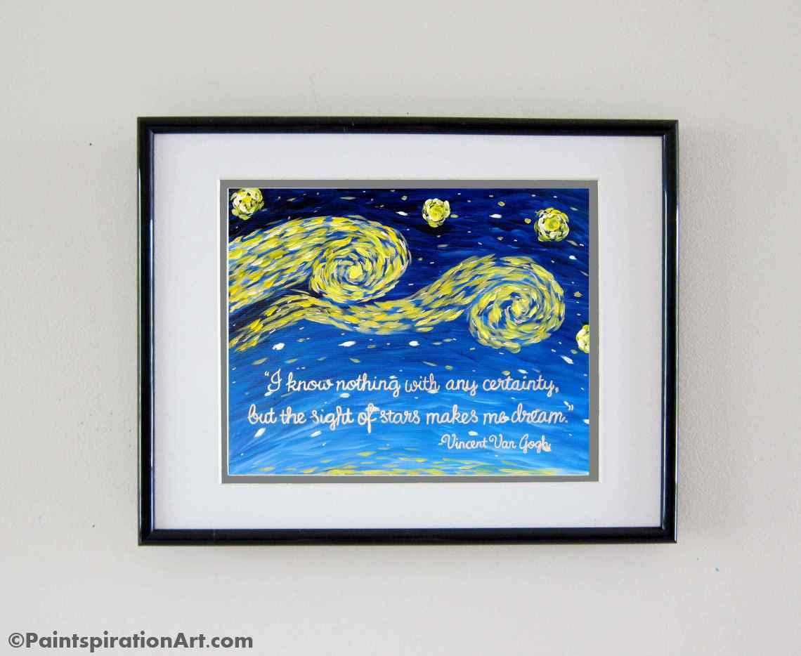 Van Gogh Quote Starry Night Print Famous Quotes Art Acrylic