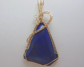Lapis Lazuli Wire Wrapped Pendant