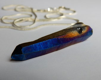 DIY Jewelry Kit, Crystal tip wire wrap necklace kit, Jewelry making kit, Make your own jewelry, DIY gift, Titanium rainbow crystal