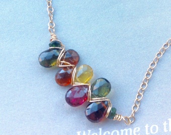 Watermelon Tourmaline necklace, Watermelon Tourmaline Pendant, October birthstone, sterling silver, gold filled, Gift for Wife, Anniversary