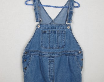 Reworked Vintage Blue Denim Oversized Cuffed Shortalls