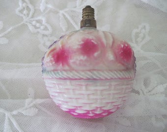 Vintage Japanese Electric Light Christmas Decoration of Fruit in a Basket c1920 Shabby Decor