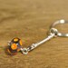 ON SALE! Handmade Lampwork Keyring - Lilac and Orange Dots