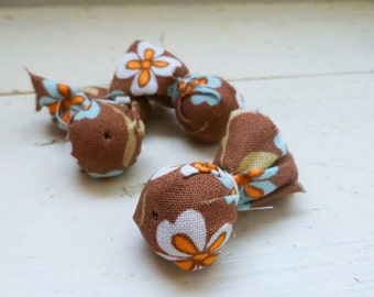 Fabric beads, tassel beads, brown beads, fabric beads, jewelry making, diy, handmade, ready to ship, beading supply, jewelry supplies