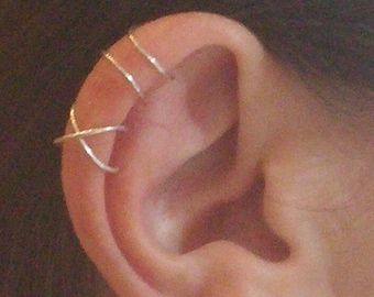 Ear cuff set, Cartilage ring, Ear cuff no piercing, Cartilage earcuff, fake helix piercing, Cartilage hoop, Cartilage cuff, wrap piercing