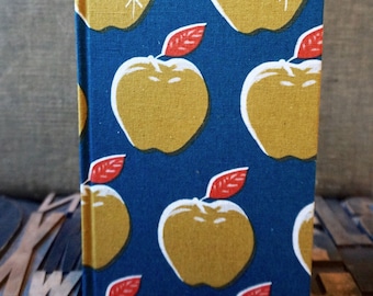 Fabric Covered Journal - Large Blank with Apple Theme