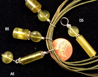 Small Green Pendant. 21 to choose from! Sterling Silver & Prehnite or Lemon Olive Jade.
