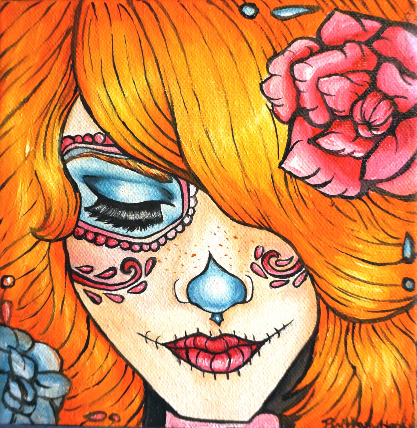 tangerine archival paper print day of the dead dia de los tangerine archival paper print day of the dead dia de los
