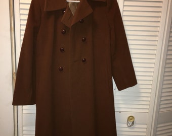 Brown wool trench coat