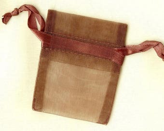 20 x ORGANZA SACHETS ❀ chocolate 5x6.25cm MAT0474 ❀