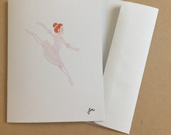 Pink Ballerina Dance Note Card
