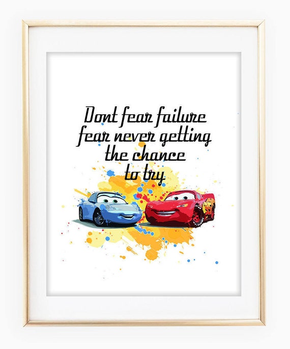 Disney Cars inspired Lightning McQueen quote print little boys