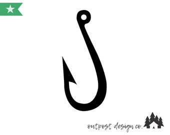 Fish Hook - Digital Cut File for Silhouette or Cricut - SVG