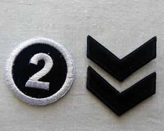 2nd Year And Collar Chevron Shujin High School Uniform Patch Set Persona 5 Inspired Cosplay Costume Patch Set - h3.5" x w4"