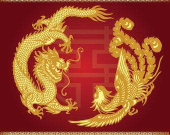 Dragon phoenix chinese vector Chinese Wedding