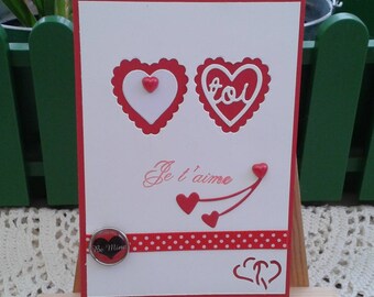 Valentine's day red and white Valentine Day card