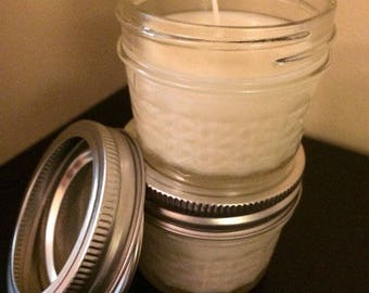 2 4oz soy candle Unscented Dye Free