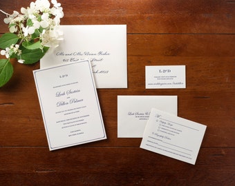 Classic letterpress wedding invitation