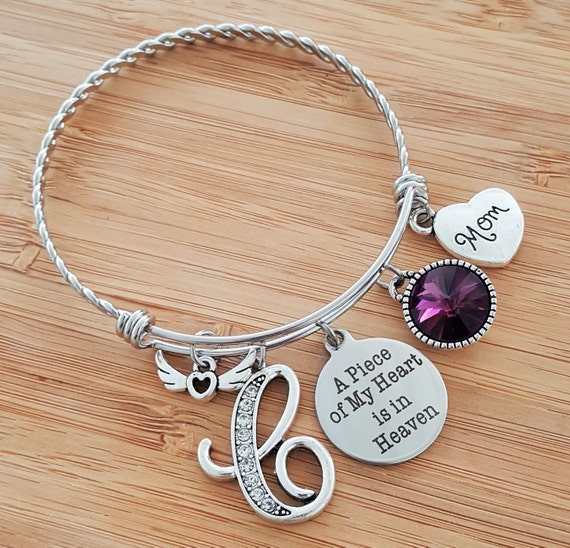 Sympathy Bracelet Sympathy Gift In Memory of Mom Memorial Bracelet Loss of Mother Remembrance Bracelet Remembrance Jewelry Heart in Heaven
