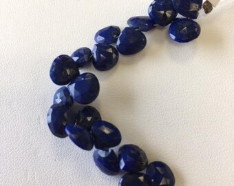8mm AAA Faceted Lapis Briolette Drops