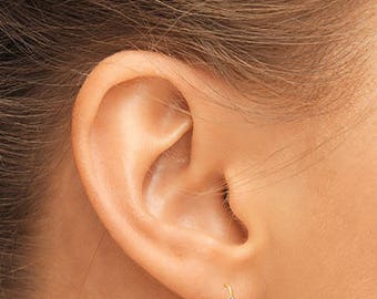 14K Hoop Earrings, Gold Hoop Earrings, Gold Hoops, Gold CZ Hoops, 14K Hoops, Gold Sleeper Hoops, Small Hoop Earrings, Small Gold Hoops