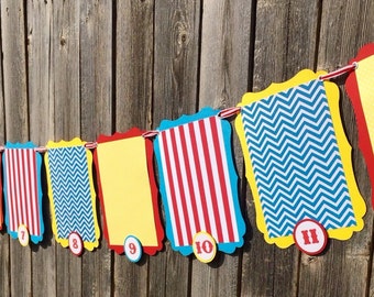 Circus Birthday Photo Banner, First Year Photo Banner, 12 Month Picture Banner