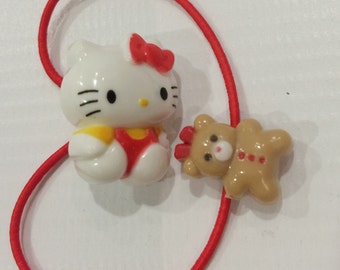Vintage Hello kitty Sanrio ponytail holder made in Japan 1986