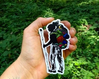 Hiker Girl 4" Weatherproof and durable, Outdoor sticker, Travel sticker, Wanderlust, Galaxy, Moon sticker, Collectible stickers