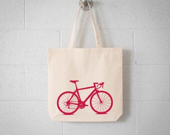 ECO Vital Bicycle tote - bike screen print natural bag