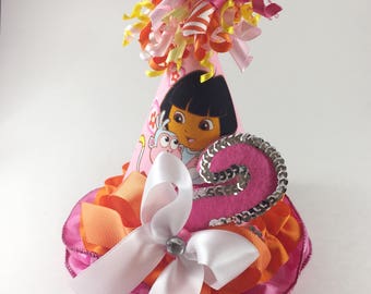 2nd Birthday Hat. Dora the Explorer. Princess Birthday. Girls Birthday Hat. Smash Cake Session.