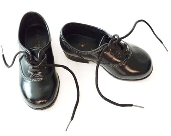 Black Leather Dressy Shoes Girl Toddler Dance Shoes Black Size 5 Low Heel Ameri Kids Black Shoes with Laces Tie Up Shoelaces