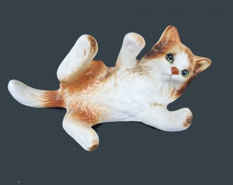 Lefton Playful Orange Tabby Kitty Cat Figurine Perfect Condition! (H2942) Made in Japan