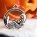 10 silver Mermaid circle charms pendants sea creature ocean monster round tail flippers woman lady girl 26mm x 23mm - C0236-10