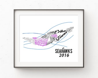 Swimmer Gift, Gift for Swimmers, Swim Team Gifts, Swim Coach Gift, Swimming Gifts, Team Gifts, Name Print, Wall Art, Wall Decor, Name Art