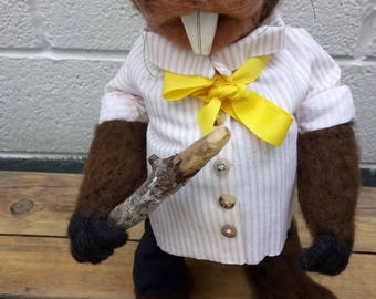 Needle felted beaver - Barney the beaver