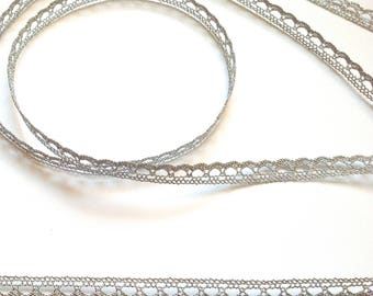 Lace polyamide silver Lurex 1 cm