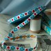 Lovely french woven ribbon with embroidered clovers and hearts