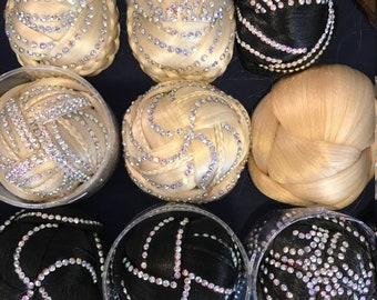 Hair Bun with Swarovski Crystals
