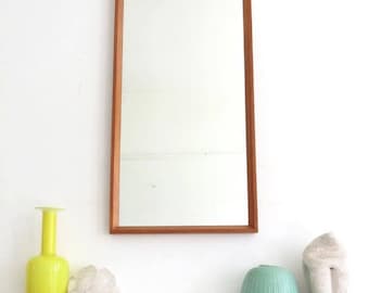 Vintage Danish Teak Mirror Modernist Mid Century Large Mirror
