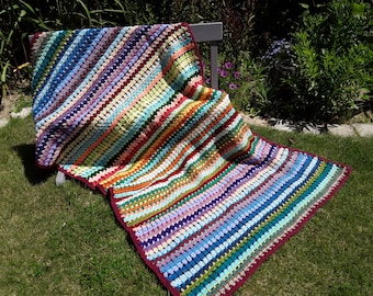 small plaid way vintage crochet blanket